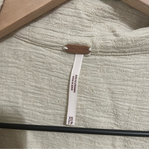 Free People Clementine Linen Wrap Dress Sz XS - Picture 7 of 9